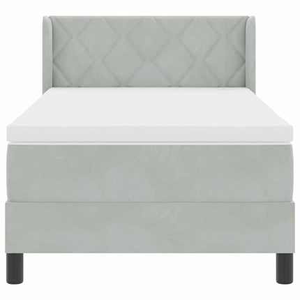 Box spring seng med hovedgærde Lysegrå 200 x 100 cm Fløjl