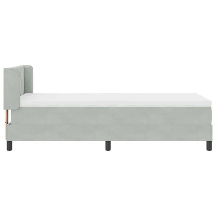 Box spring seng med hovedgærde Lysegrå 200 x 100 cm Fløjl