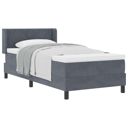 Box spring seng med hovedgærde Mørkegrå 200 x 100 cm Fløjl