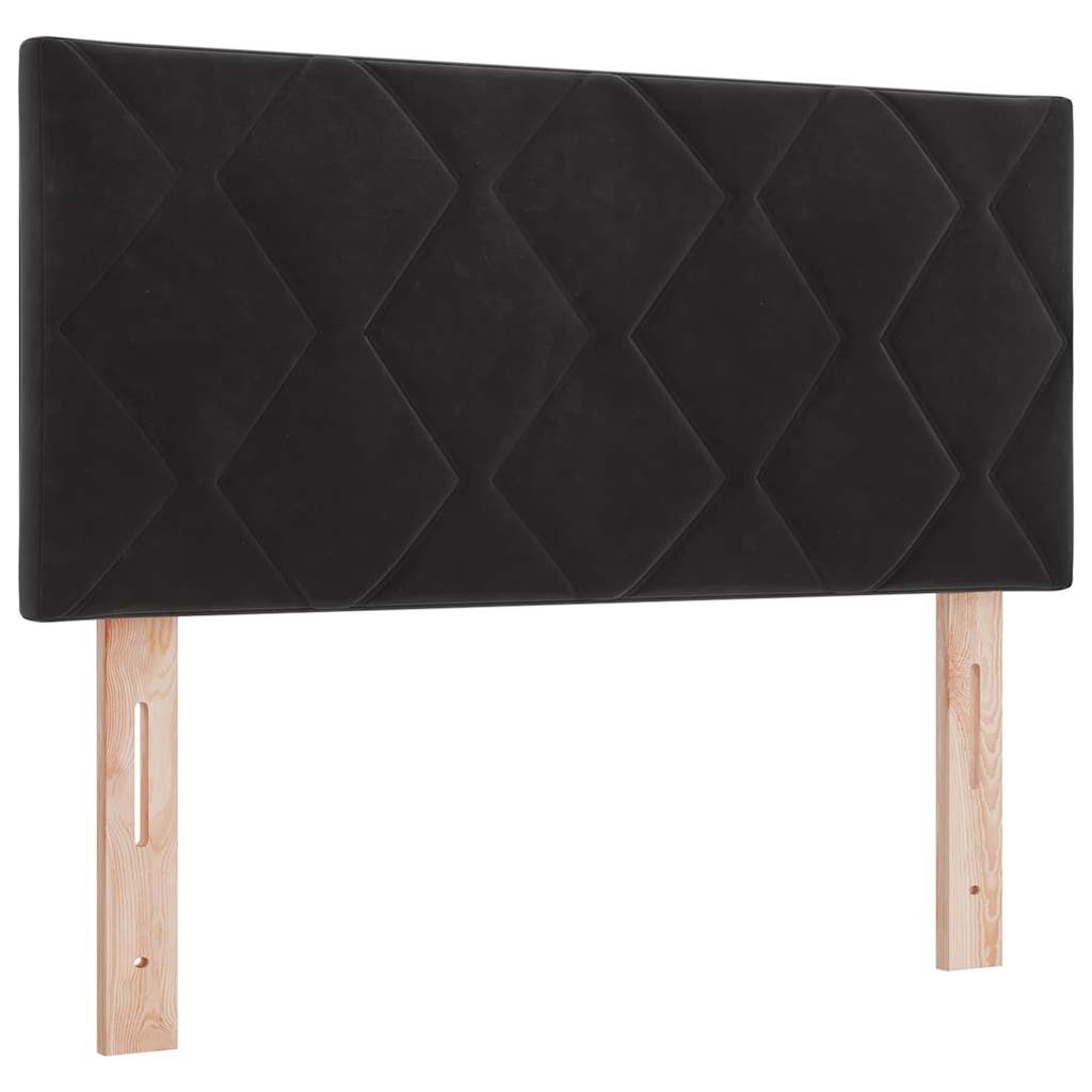 Box spring seng med hovedgærde Sort 200 x 100 cm Fløjl