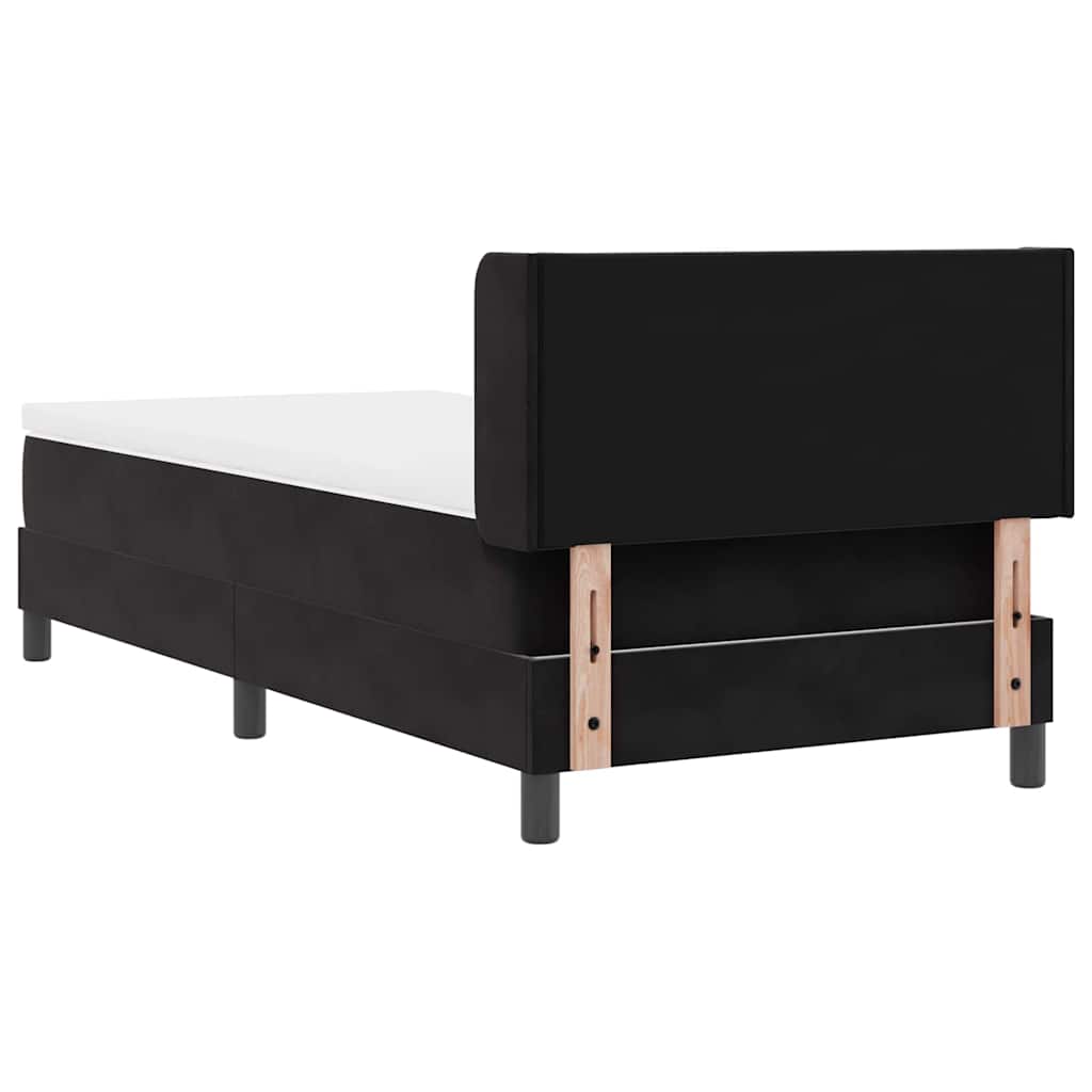 Box spring seng med hovedgærde Sort 200 x 100 cm Fløjl