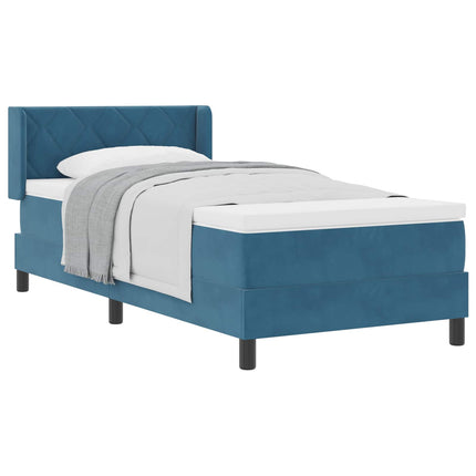 Box spring seng med hovedgærde Mørk blå 200 x 100 cm Fløjl