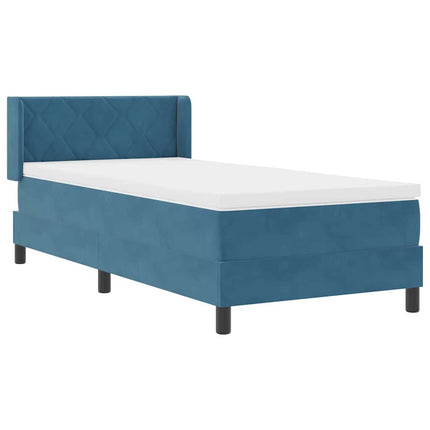 Box spring seng med hovedgærde Mørk blå 200 x 100 cm Fløjl