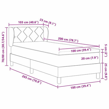 Box spring seng med hovedgærde Mørk blå 200 x 100 cm Fløjl