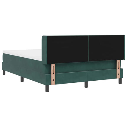 Box spring seng med hovedgærde Mørkegrøn 190 x 140 cm Fløjl