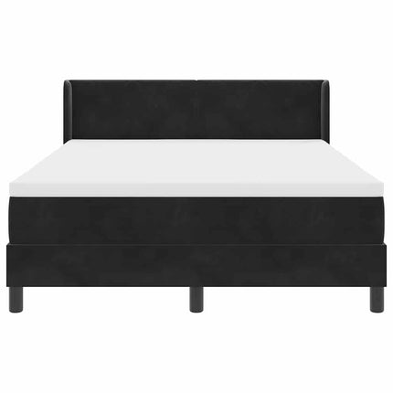 Box spring seng med hovedgærde Sort 200 x 140 cm Fløjl