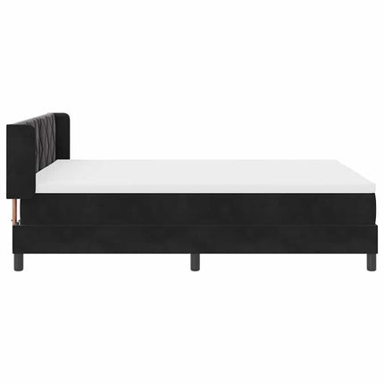 Box spring seng med hovedgærde Sort 200 x 140 cm Fløjl