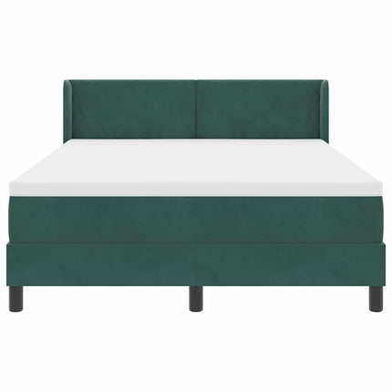 Box spring seng med hovedgærde Mørkegrøn 200 x 140 cm Fløjl