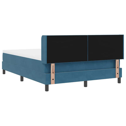 Box spring seng med hovedgærde Mørk blå 200 x 140 cm Fløjl