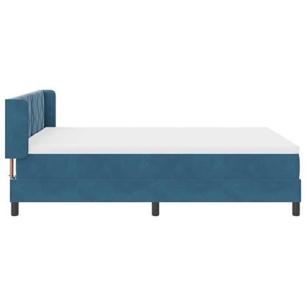 Box spring seng med hovedgærde Mørk blå 200 x 140 cm Fløjl