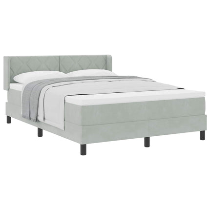 Box spring seng med hovedgærde Lysegrå 200 x 160 cm Fløjl