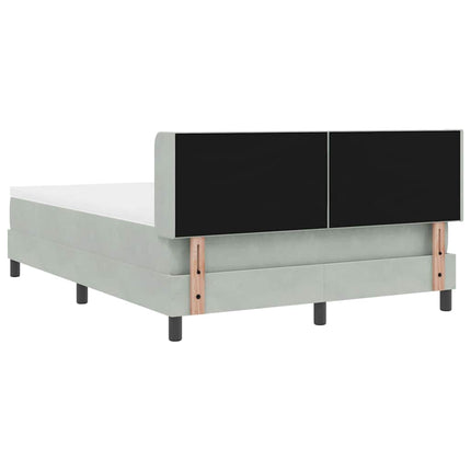 Box spring seng med hovedgærde Lysegrå 200 x 160 cm Fløjl