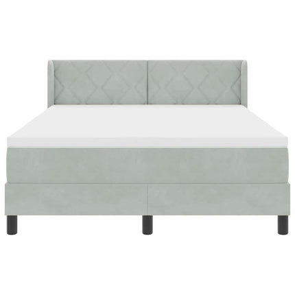 Box spring seng med hovedgærde Lysegrå 200 x 160 cm Fløjl