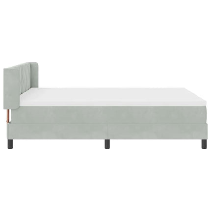 Box spring seng med hovedgærde Lysegrå 200 x 160 cm Fløjl