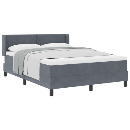 Box spring seng med hovedgærde Mørkegrå 200 x 160 cm Fløjl
