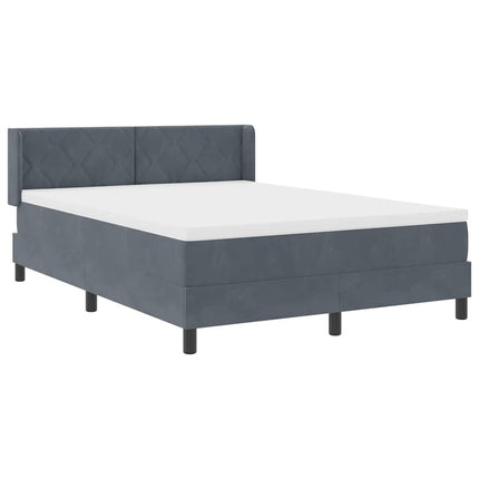 Box spring seng med hovedgærde Mørkegrå 200 x 160 cm Fløjl