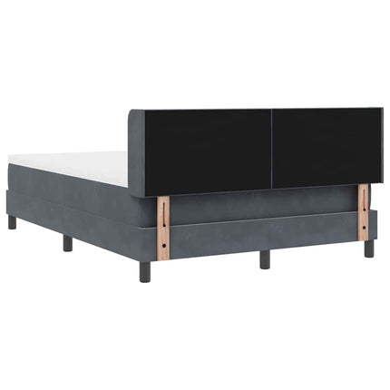 Box spring seng med hovedgærde Mørkegrå 200 x 160 cm Fløjl