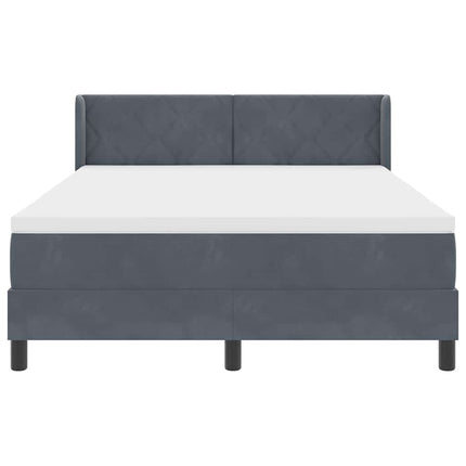 Box spring seng med hovedgærde Mørkegrå 200 x 160 cm Fløjl