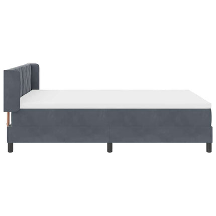 Box spring seng med hovedgærde Mørkegrå 200 x 160 cm Fløjl