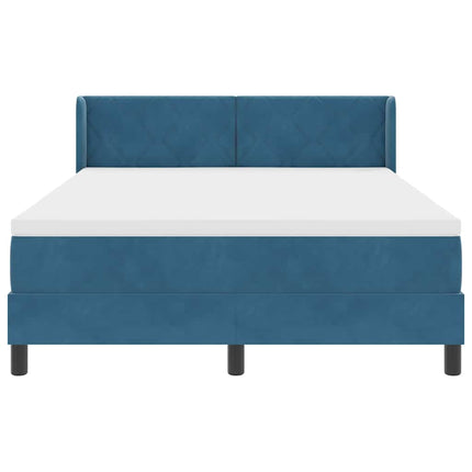 Box spring seng med hovedgærde Mørk blå 200 x 160 cm Fløjl