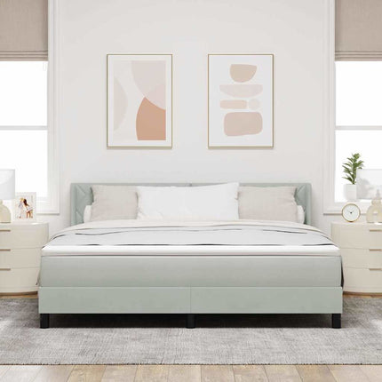 Box spring seng med hovedgærde Lysegrå 200 x 180 cm Fløjl