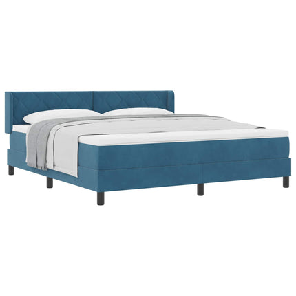 Box spring seng med hovedgærde Mørk blå 200 x 180 cm Fløjl