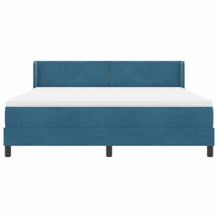 Box spring seng med hovedgærde Mørk blå 200 x 180 cm Fløjl
