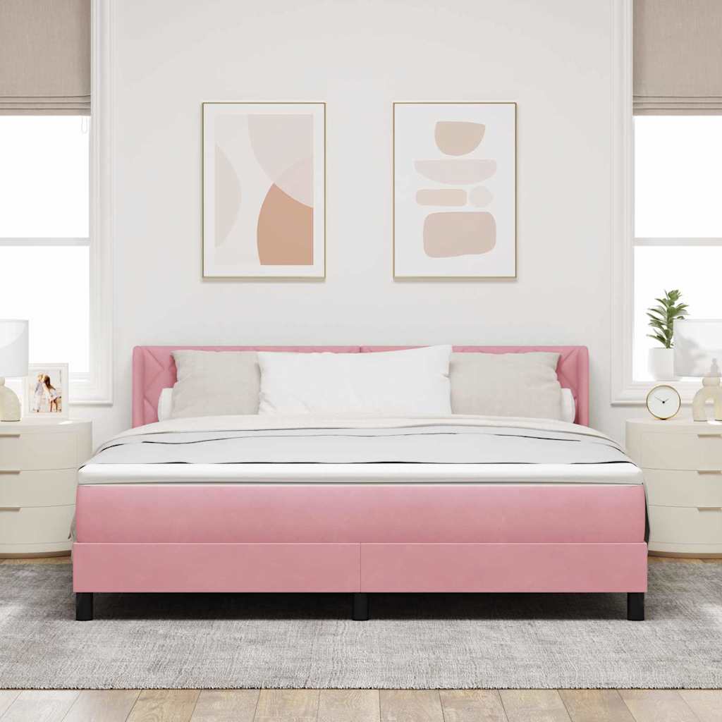 Box spring seng med hovedgrde Lyserd 200 x 180 cm Fljl