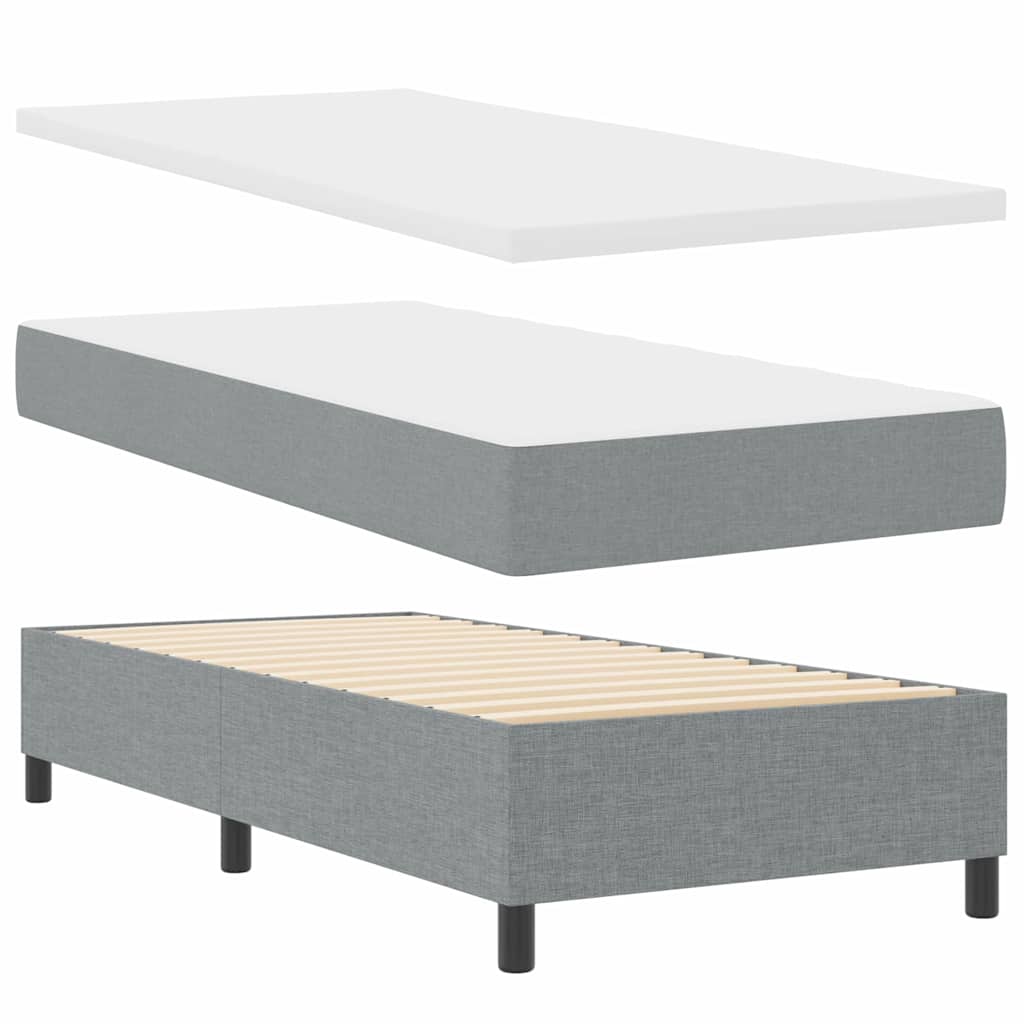 Box spring seng med madras Lysegrå 200 x 80 cm Stof