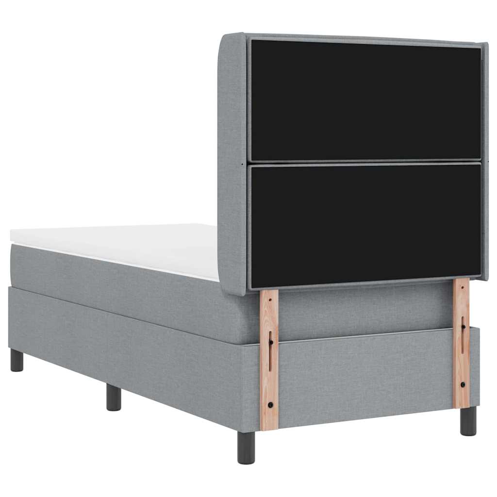 Box spring seng med madras Lysegrå 200 x 80 cm Stof