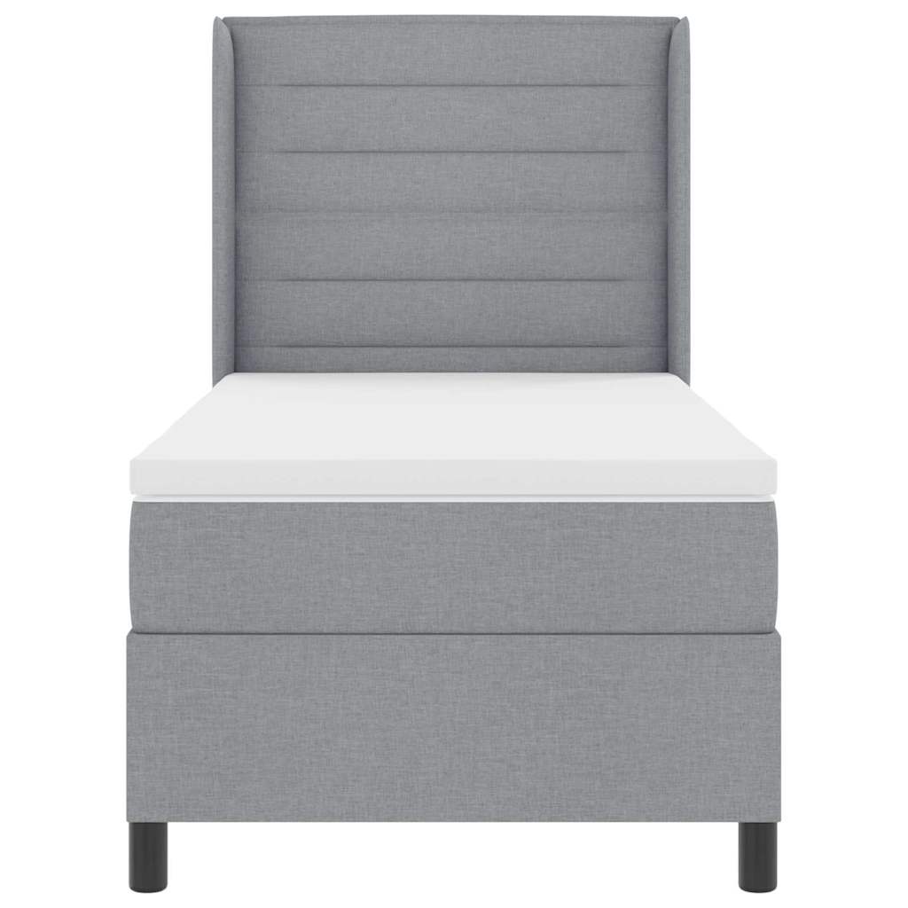 Box spring seng med madras Lysegrå 200 x 80 cm Stof