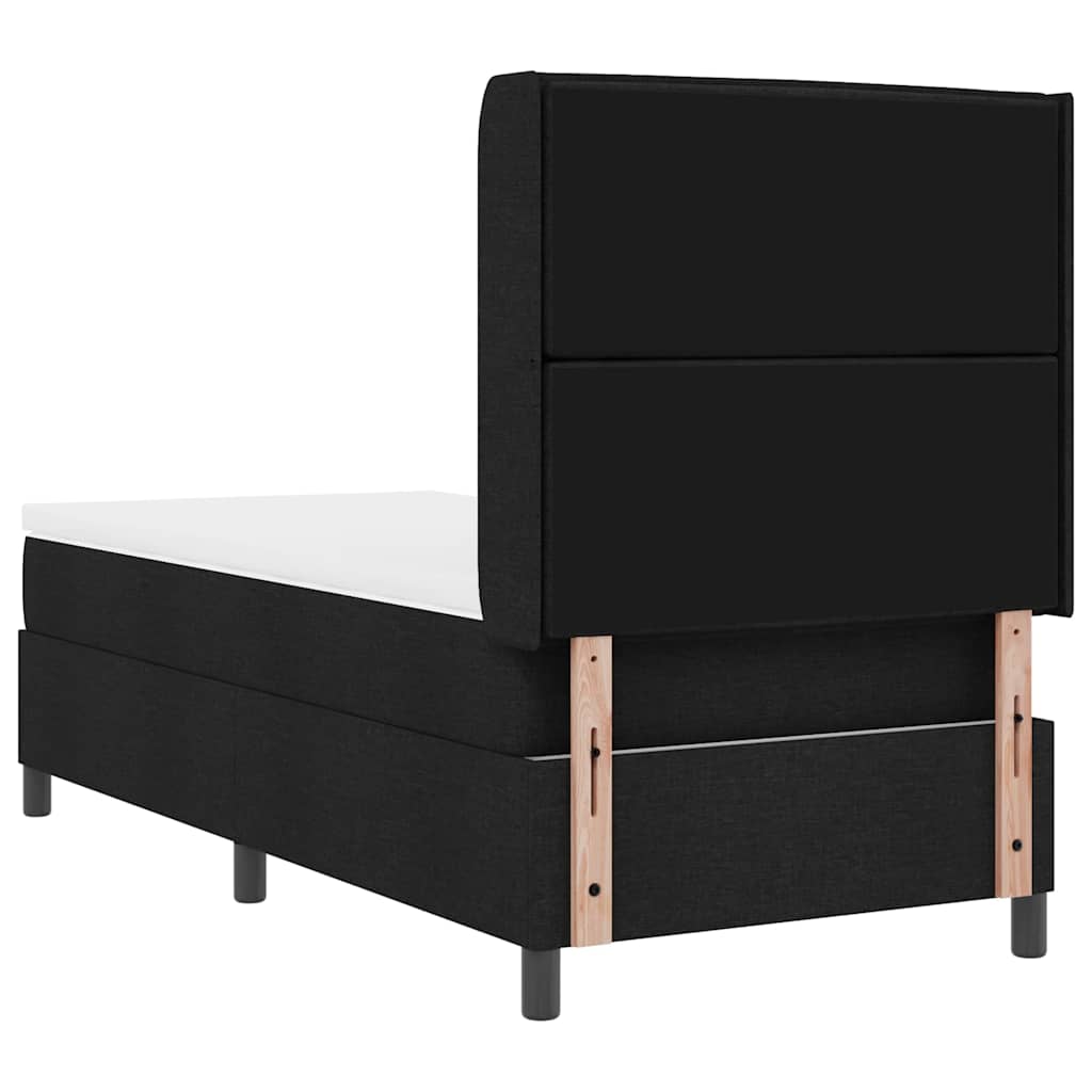 Box spring seng med madras med hovedgærde Sort 200 x 80 cm Stof