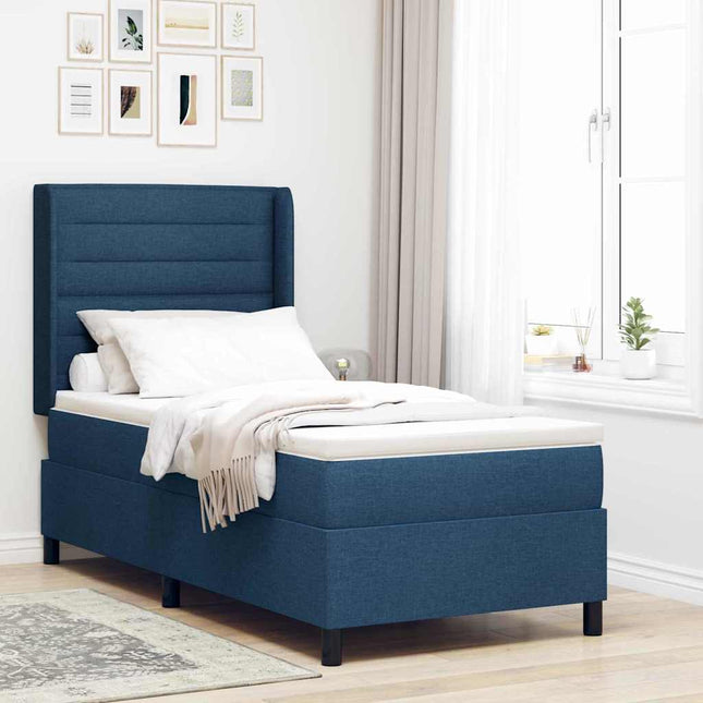 Box spring seng med pude med hovedgærde Blå 200 x 80 cm Stof