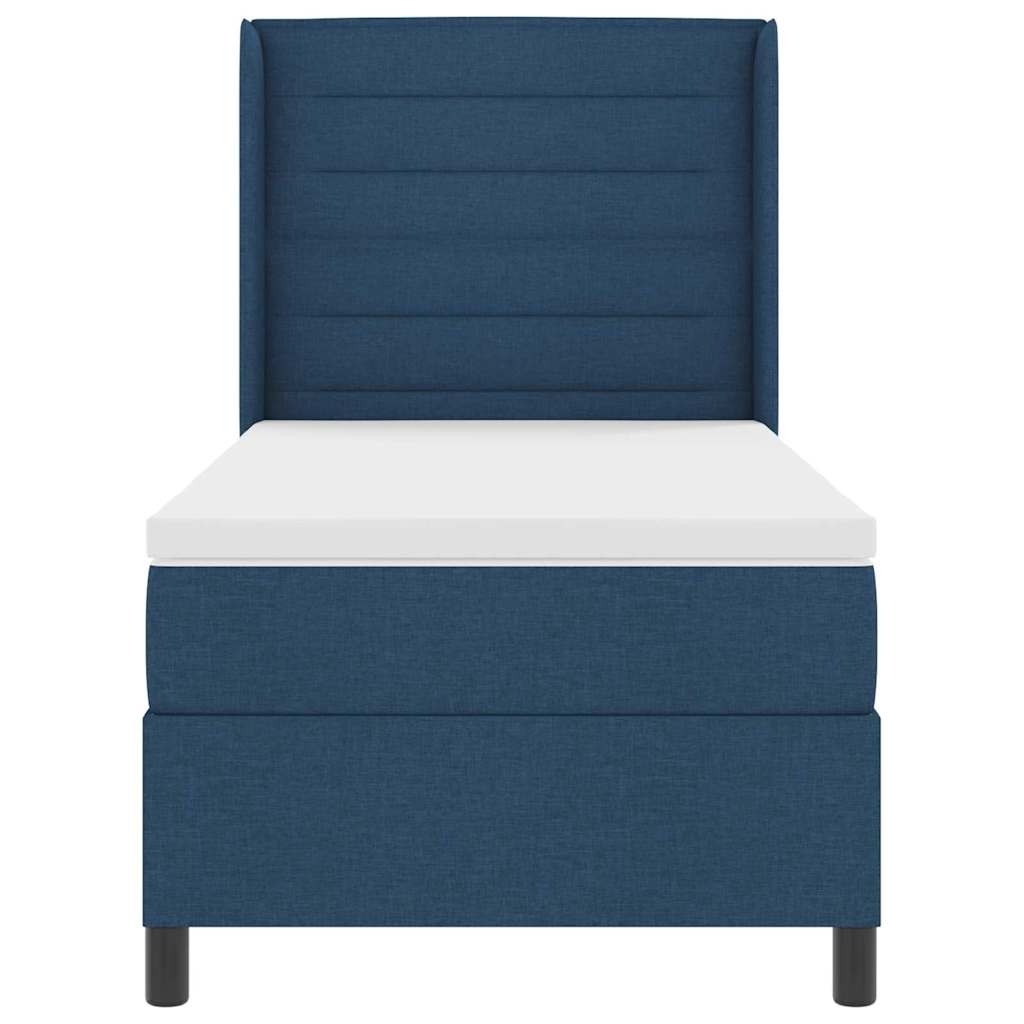 Box spring seng med madras med hovedgærde Blå 200 x 80 cm Stof