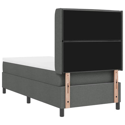 Box spring seng med madras Mørkegrå 200 x 90 cm Stof