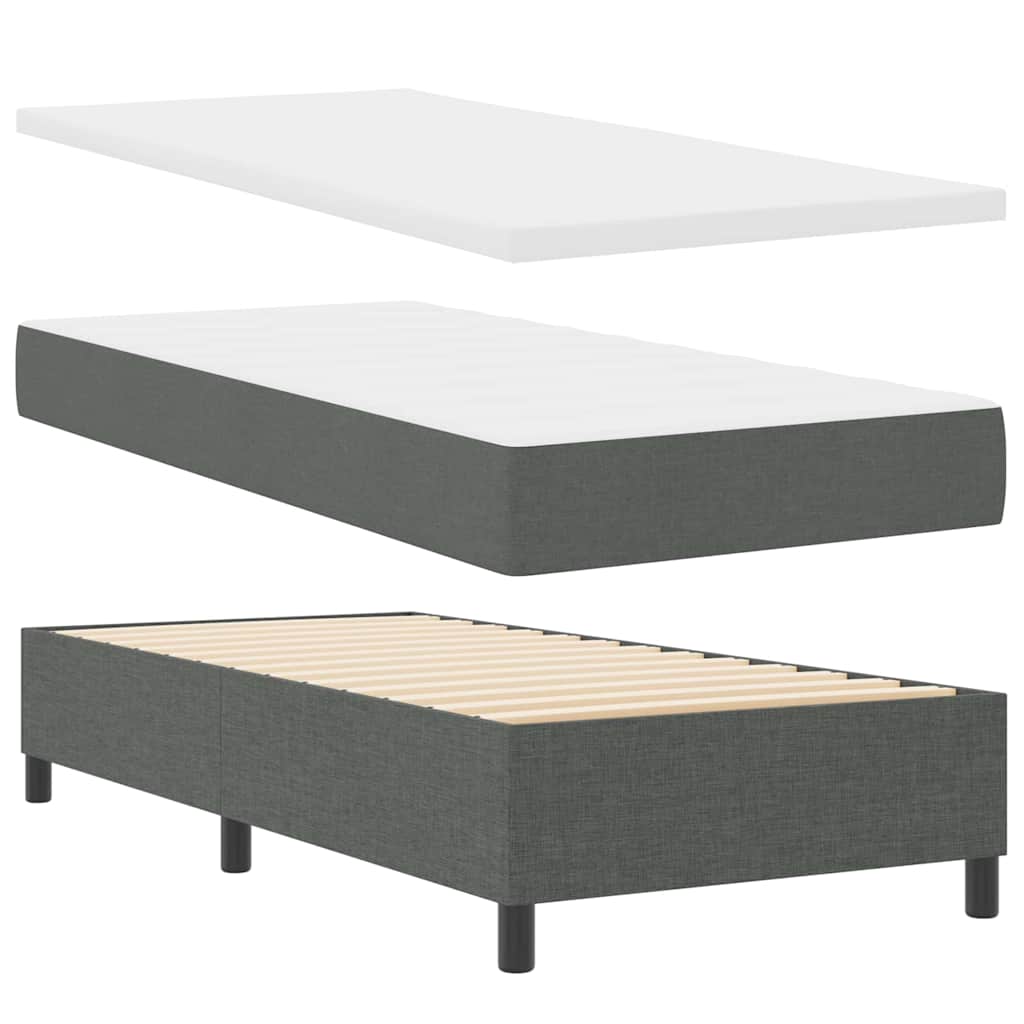 Box spring seng med madras Mørkegrå 200 x 100 cm Stof