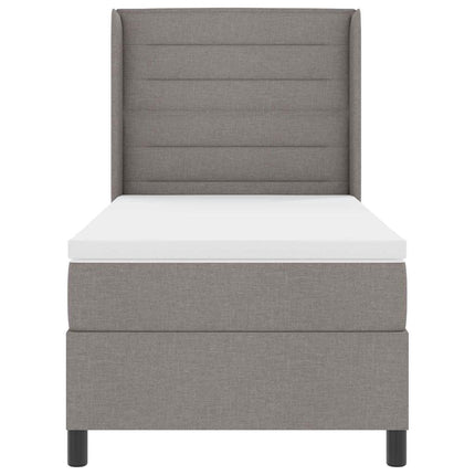 Box spring seng med pude Gråbrun 200 x 100 cm Stof