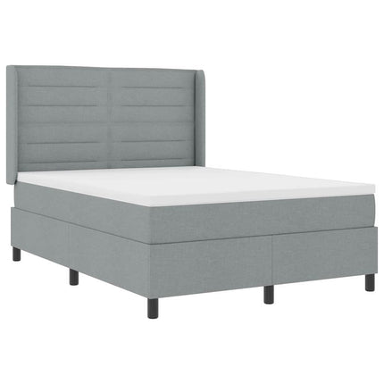 Box spring seng med pude Lysegrå 190 x 140 cm Stof