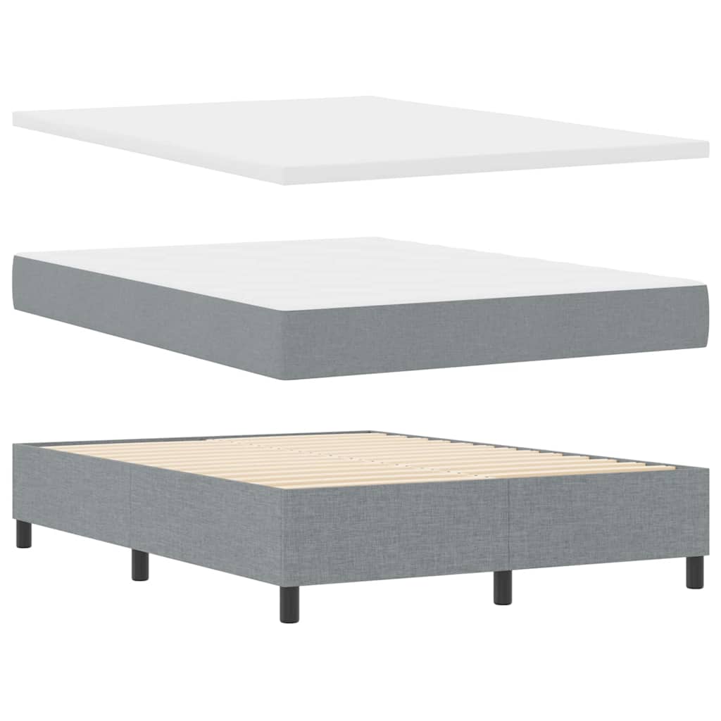 Box spring seng med madras Lysegrå 190 x 140 cm Stof