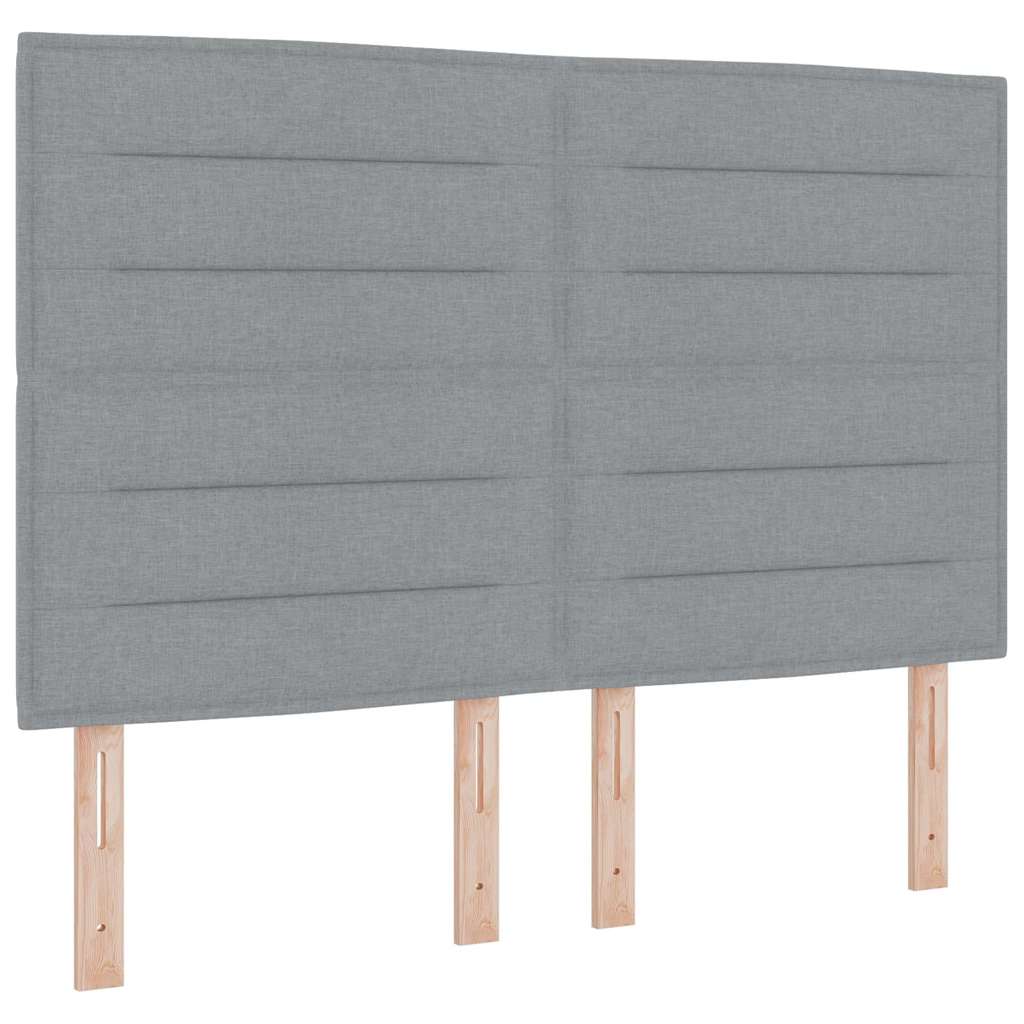 Box spring seng med madras Lysegrå 190 x 140 cm Stof