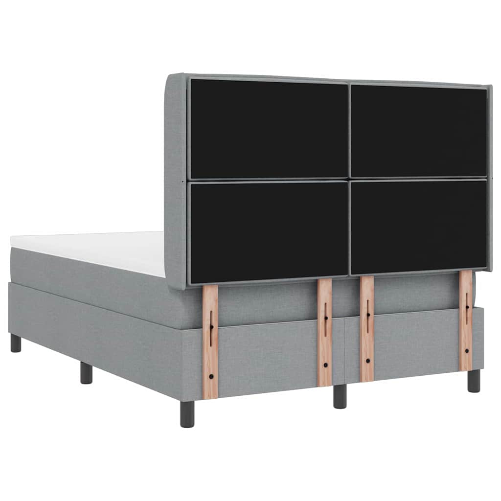 Box spring seng med madras Lysegrå 190 x 140 cm Stof