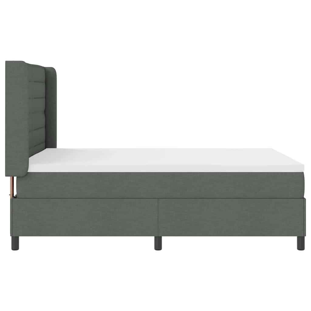 Box spring seng med madras Mørkegrå 190 x 140 cm Stof