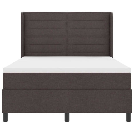 Box spring seng med pude Mørk Brun 190 x 140 cm Stof