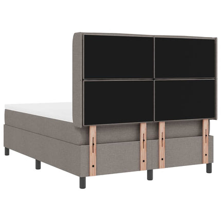 Box spring seng med madras Gråbrun 190 x 140 cm Stof