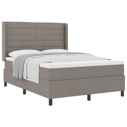 Box spring seng med pude Gråbrun 200 x 140 cm Stof