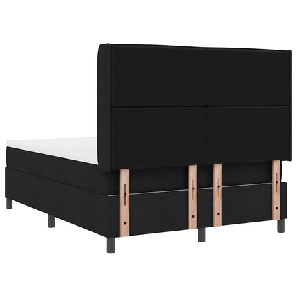Box spring seng med pude med hovedgærde Sort 200 x 160 cm Stof