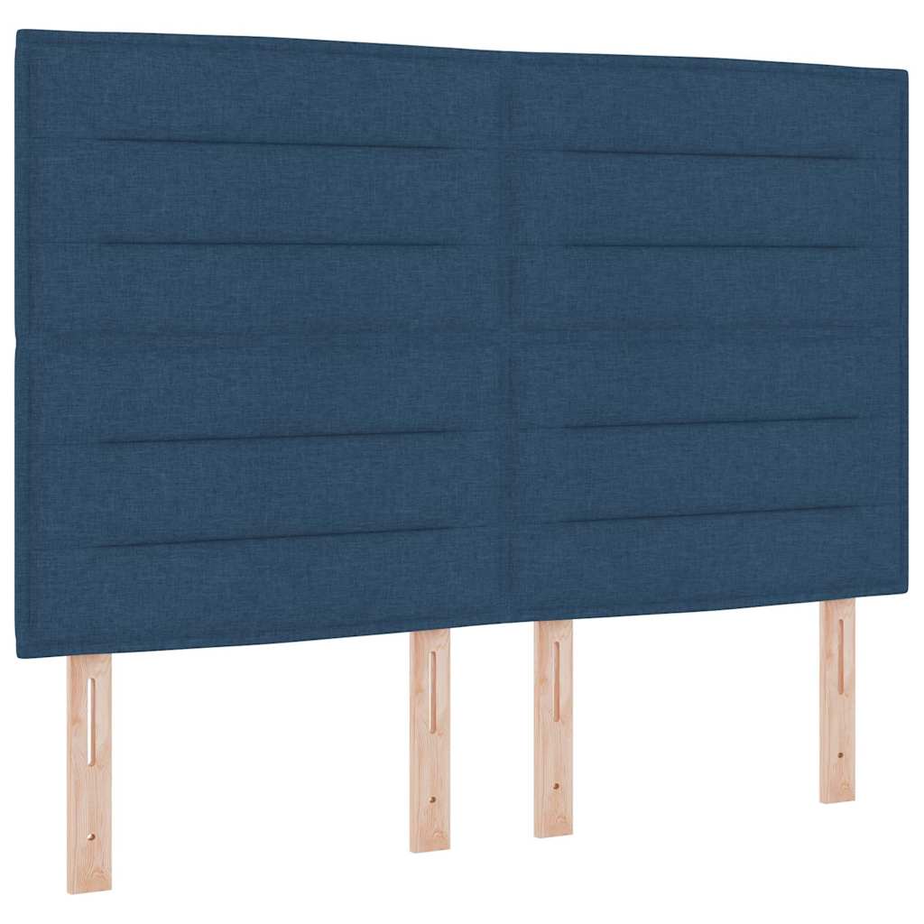 Box spring seng med madras med hovedgærde Blå 200 x 160 cm Stof