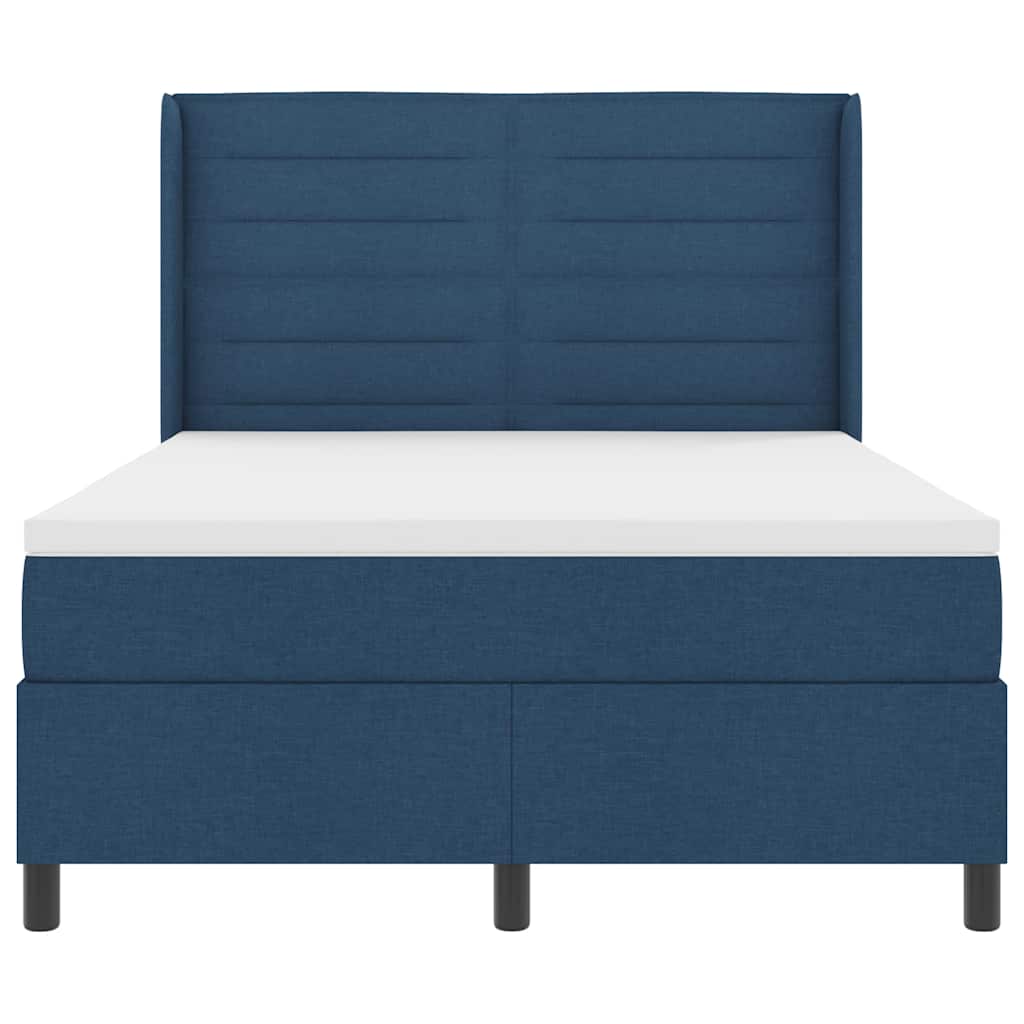 Box spring seng med madras med hovedgærde Blå 200 x 160 cm Stof