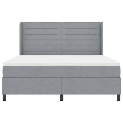 Box spring seng med pude Lysegrå 200 x 180 cm Stof