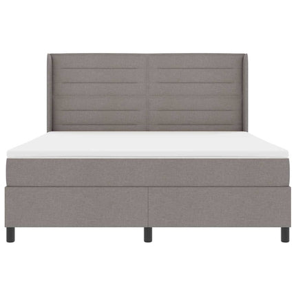 Box spring seng med pude Gråbrun 200 x 180 cm Stof